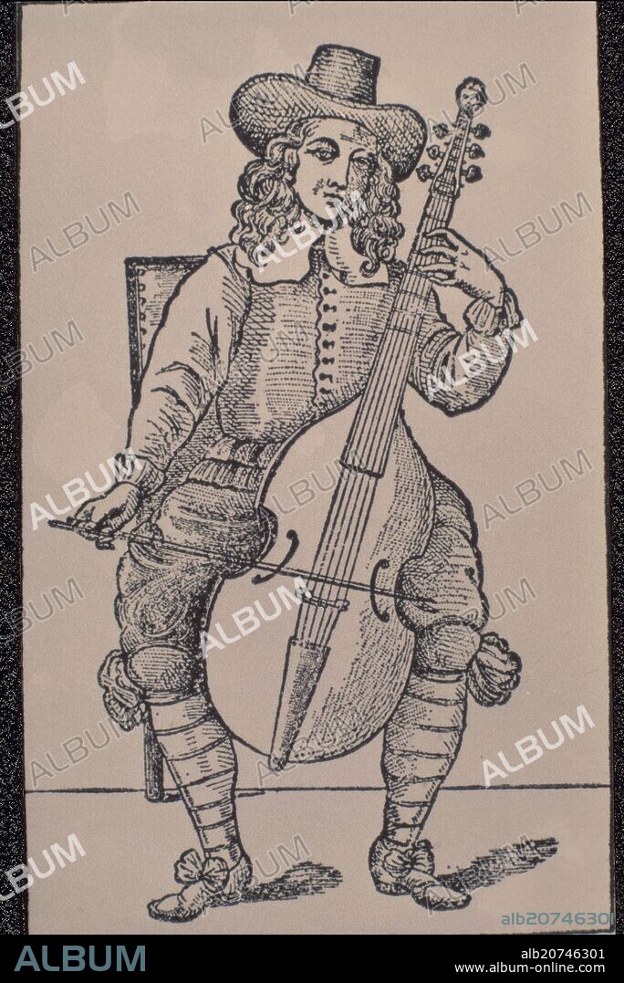 HOMBRE TOCANDO UNA VIOLA DE GAMBA.