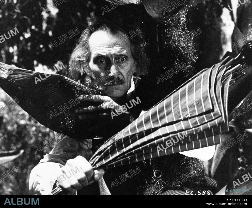 PETER CUSHING in AT THE EARTH'S CORE, 1976, directed by KEVIN CONNOR. Copyright BRITISH LION.