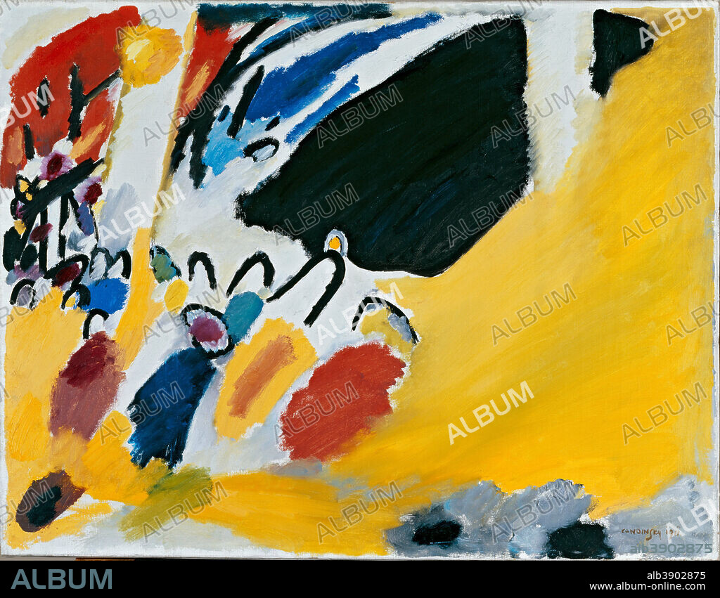 WASSILY KANDINSKY. Impression III (Concert). Date/Period: 1911. Painting. Oil on canvas. Height: 78.5 cm (30.9 in); Width: 100.5 cm (39.5 in).