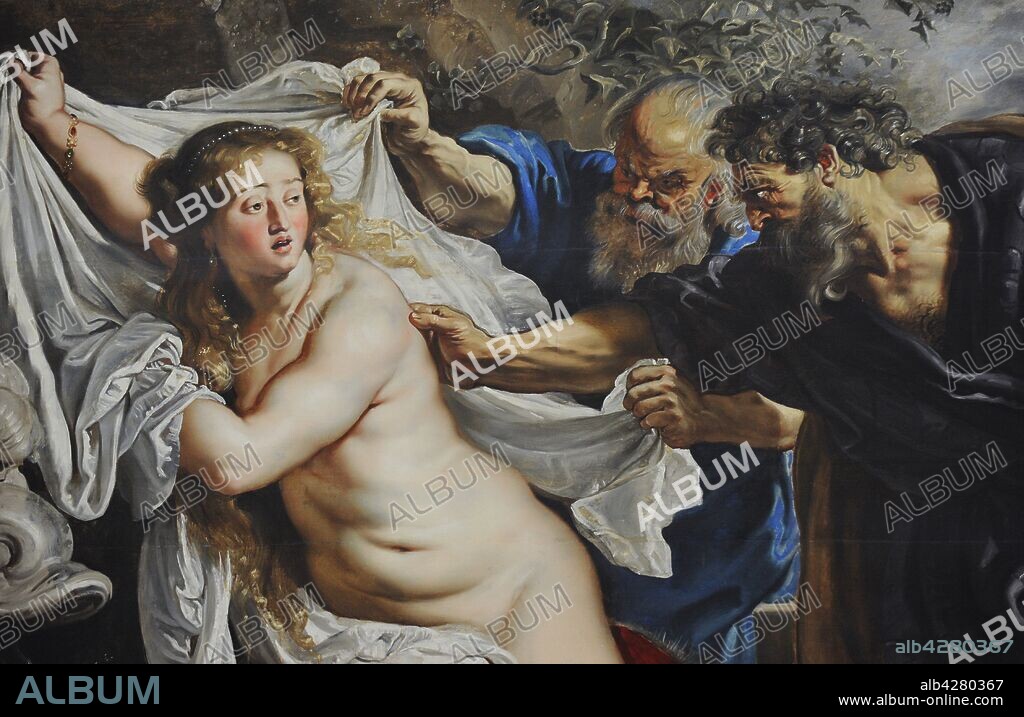 Peter Paul Rubens (1577-1640). Pintor flamenco. Susana y los Viejos, hacia 1608. Detalle. Óleo sobre tabla, 1,90 x 2,23 m. Real Academia de Bellas Artes de San Fernando. Madrid. España.
