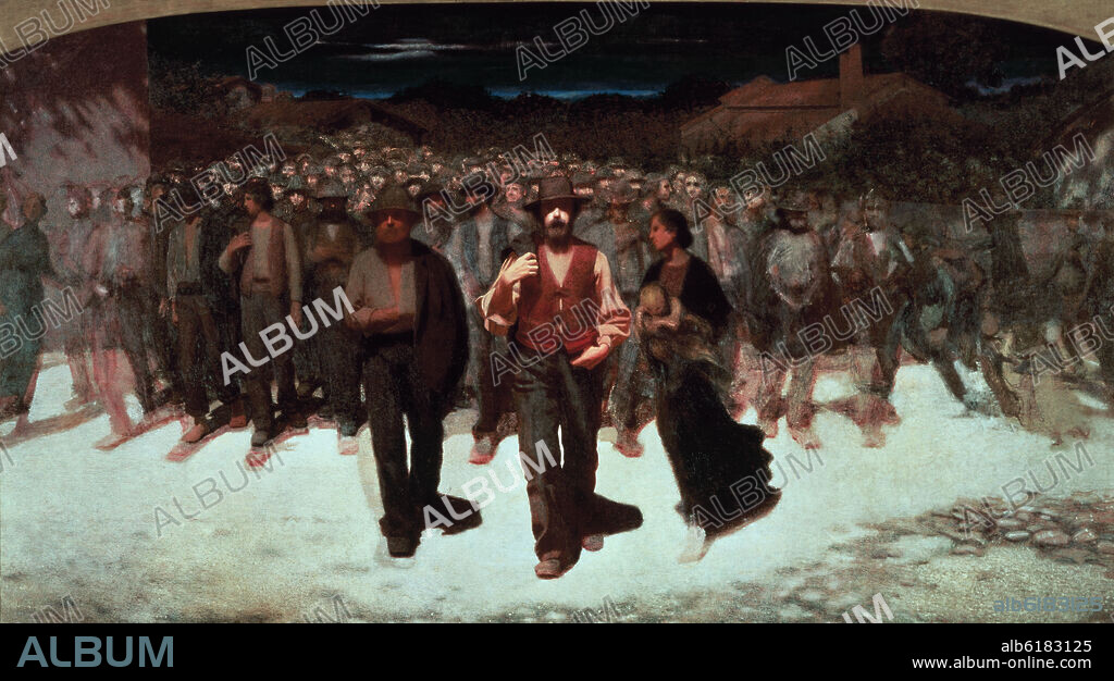 GIUSEPPE PELIZZA DA VOLPEDO. EL CUARTO ESTADO O LA MARCHA HUMANA - 1901 - 285x543 - REALISMO SOCIAL.
