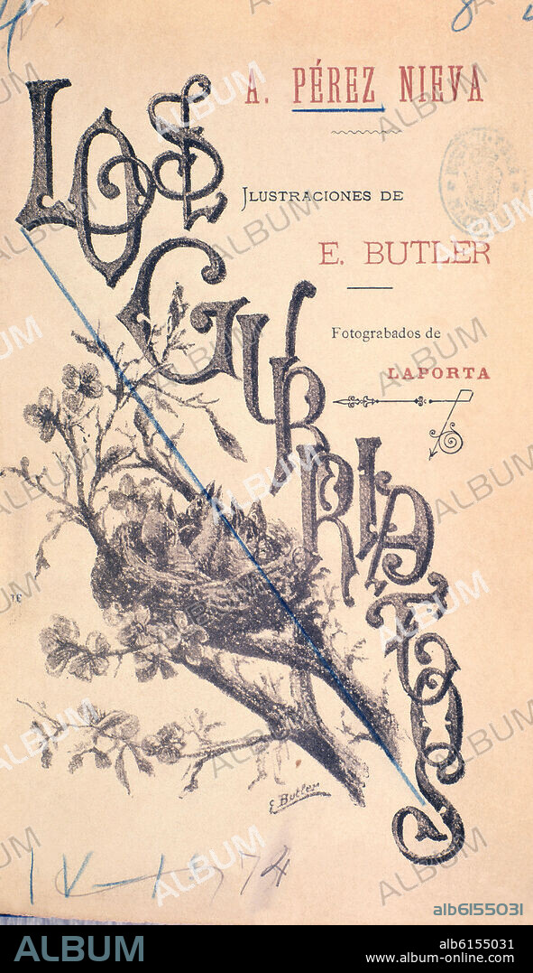 ALFONSO PEREZ NIEVA (1859-1931). PORTADA DE LA OBRE LOS GURRIATOS.