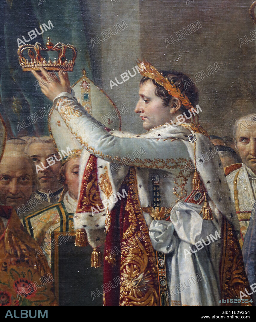The Coronation of Napoleon(1769-1821) by Jacques-Louis David (1484-1825) in the Cathedral of Notre-Dame, 2 December 1804, Paris. 1805-1807. Oil on canvas. Louvre Museum. Paris, France.