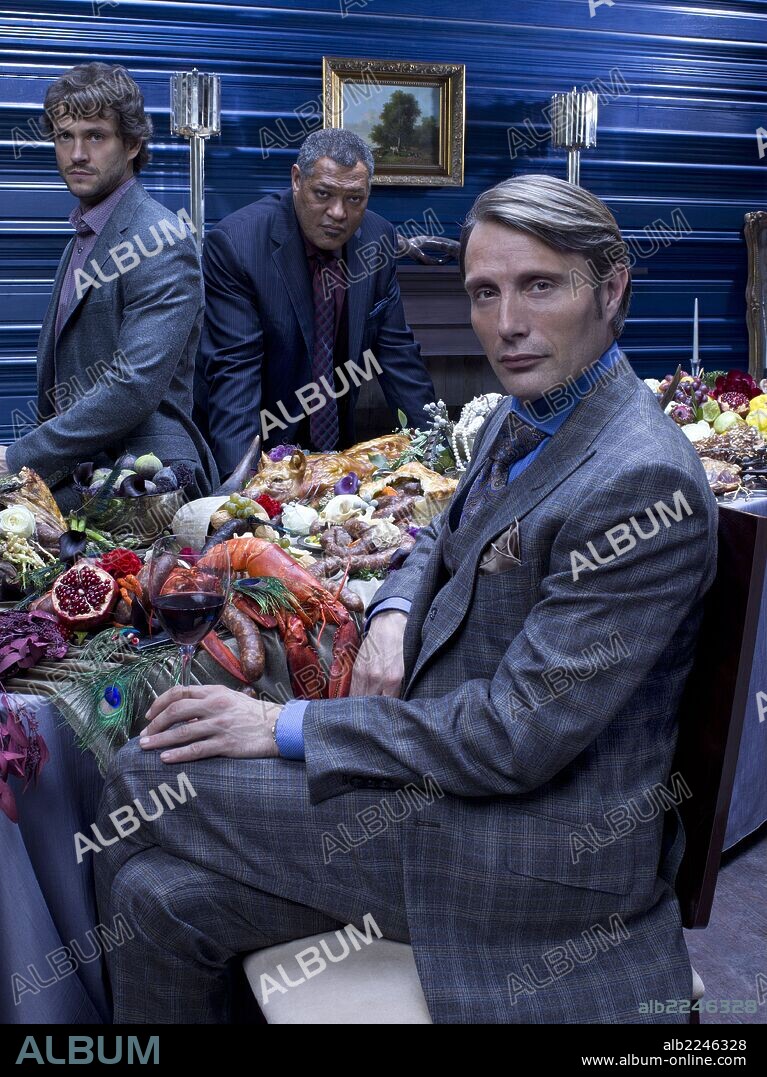 HUGH DANCY, LAURENCE FISHBURNE and MADS MIKKELSEN in HANNIBAL, 2013, directed by MICHAEL RYMER and TIM HUNTER. Copyright DINO DE LAURENTIIS.