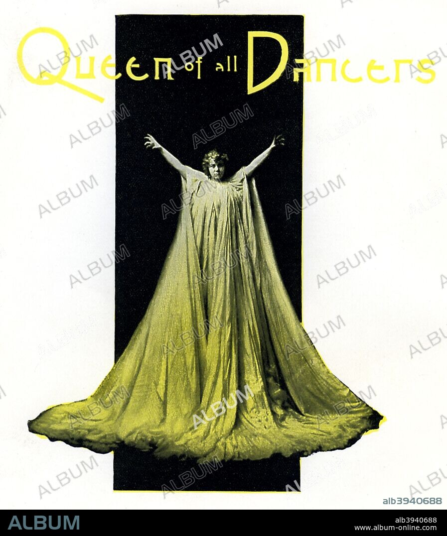 Loie Fuller, pioneer of modern dance and theatrical lighting techniques, 1902-1903. Loie Fuller was an American dancer who came to perform at the Folies-Bergère in Paris in 1892. Her act was a huge success; she swirled long drapes around herself, extending her reach with poles, while being lit in kaleidoscopic colours and by spotlights. The flowing lines and glowing colours of her dance have been credited as an influence on Art Nouveau, and many prints and small bronzes were made of her dance. She described herself as a 'sculptor of light', and even Rodin praised her strange 'art of the future'.