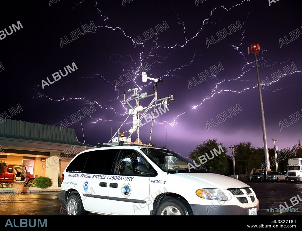 Lightning over National Severe Storms Laboratory mobile mesonet. Enid, Oklahoma, May 15, 2009. In meteorology, a mesonet is a network of automated weather stations designed to observe mesoscale meteorological phenomena. Dry lines, squall lines, and sea breezes are examples of phenomena that can be observed by mesonets. Due to the space and time scales associated with mesoscale phenomena, weather stations comprising a mesonet will be spaced closer together and report more frequently than synoptic scale observing networks, such as ASOS. The term mesonet refers to the collective group of these weather stations, and are typically owned and operated by a common entity. The distinguishing features that classify a network of weather stations as a mesonet are station density and temporal resolution. Depending upon the phenomena meant to be observed, mesonet stations will have a spatial spacing of 2 to 40 km and report conditions every 1 to 15 minutes.