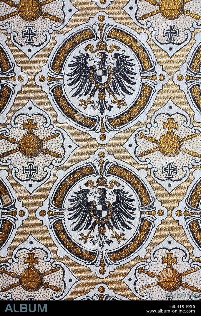 Background, texture with the German Reichsadler, Imperial Eagle, Reichsadler, official design 1888 - 1918 of the German Empire, reproduction of a woodcut from 1882, digital improved.