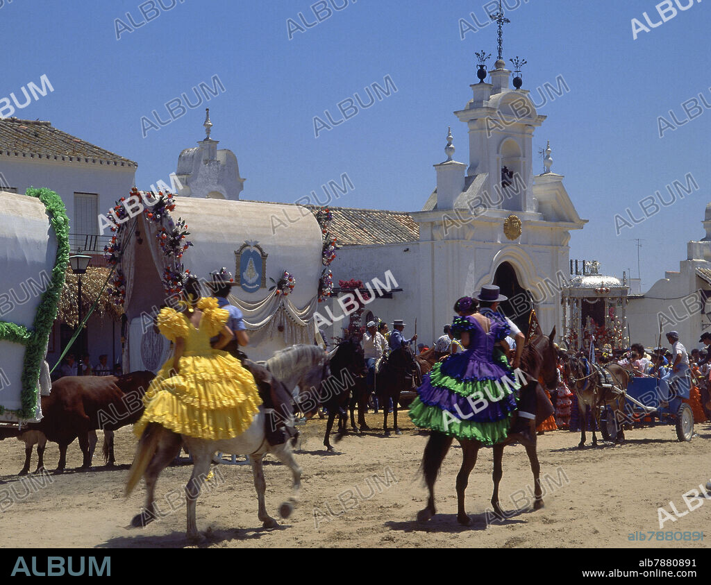 CABALLISTAS EN EL ROCIO - FOTO 1978.