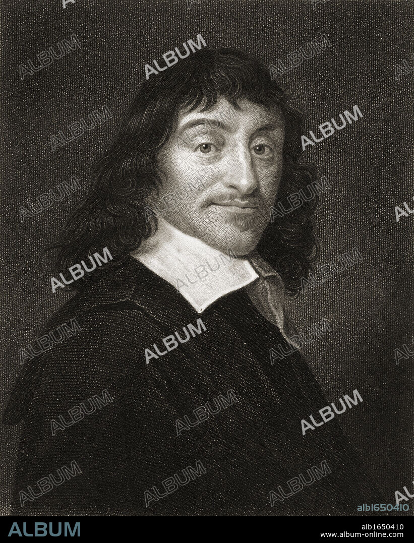 Rene Descartes 1596-1650. French mathematician, scientist and philosopher. From the book 'Gallery of Portraits' published London 1833.