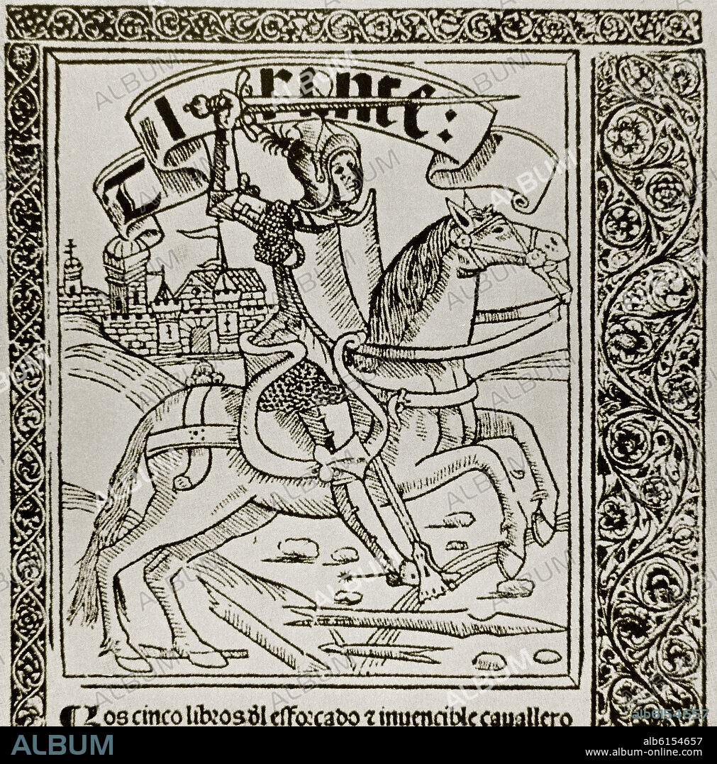 JOANOT MARTORELL (1415-1468) JUAN MARTORELL. EL CABALLERO TIRANT LO BLANCH (EL BLANCO) (NOVELA DE CABALLERIAS DEL SIGLO XV) - PORTADA DE LA EDICION DE 1511.