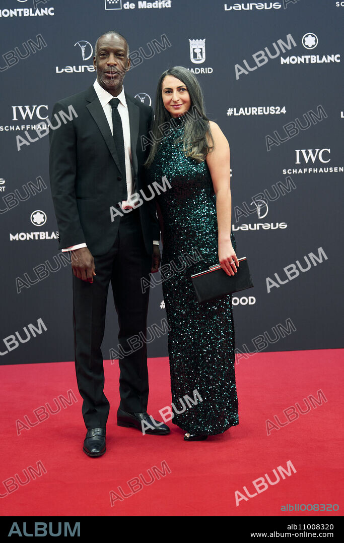 Michael Johnson, Armine Shamiryan attends Laureus World Sports Awards Madrid 2024 - Red Carpet at Palacio de Cibeles on April 22, 2024 in Madrid, Spain.