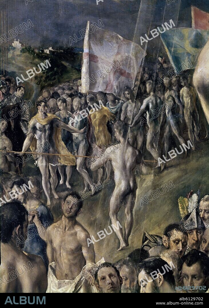 EL GRECO. MARTIRIO DE SAN MAURICIO - DETALLE DE SAN MAURICIO  JUNTO A SUS SOLDADOS HACIA EL MARTIRIO -1582/1582 - MANIERISMO ESPAÑOL - Conj nº 1271.
