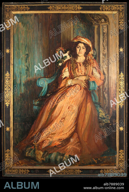 JACQUES-ÉMILE BLANCHE. Blanche, Jacques-Émile; 1861-1942. "Portrait de Mabel Dodge à la Villa Curonia" (Portrait of Mabel Dodge in Villa Curonia), 1911. Painting, oil painting. PPP3606, Paris, Petit Palais.