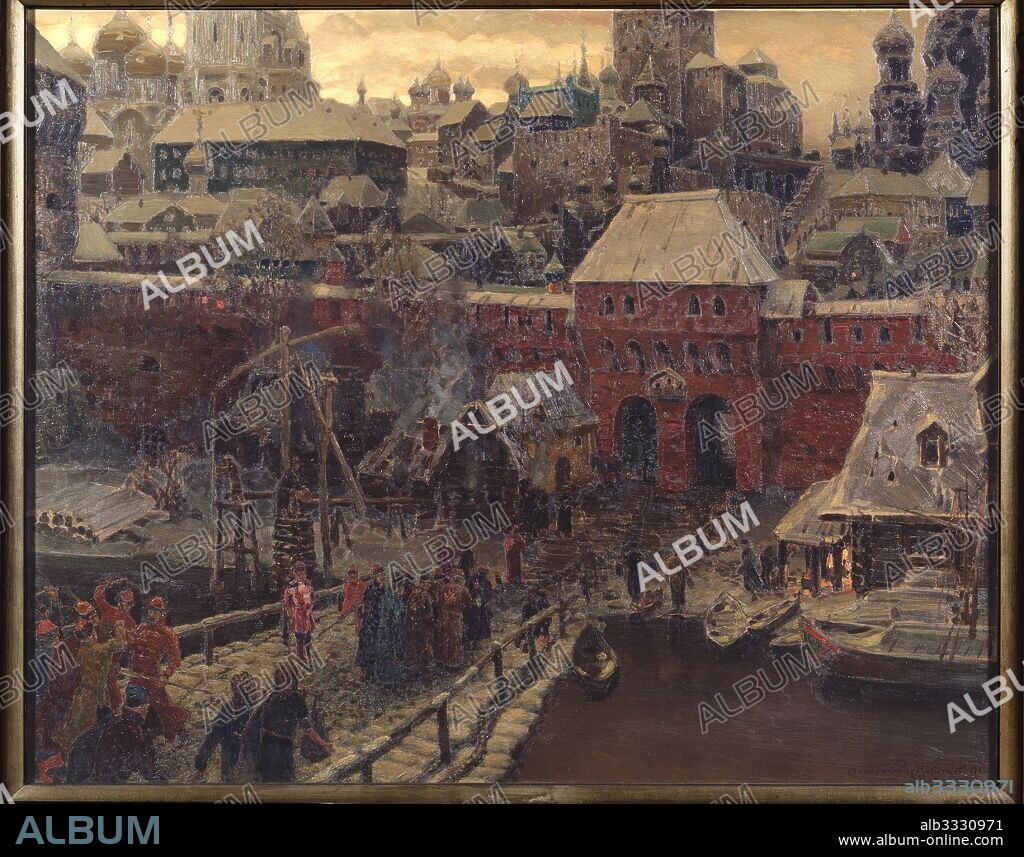 APPOLINARI MIKHAYLOVICH VASNETSOV. Moscow in the 17th Century. The Moskvoretsky Bridge and the Water Gate.