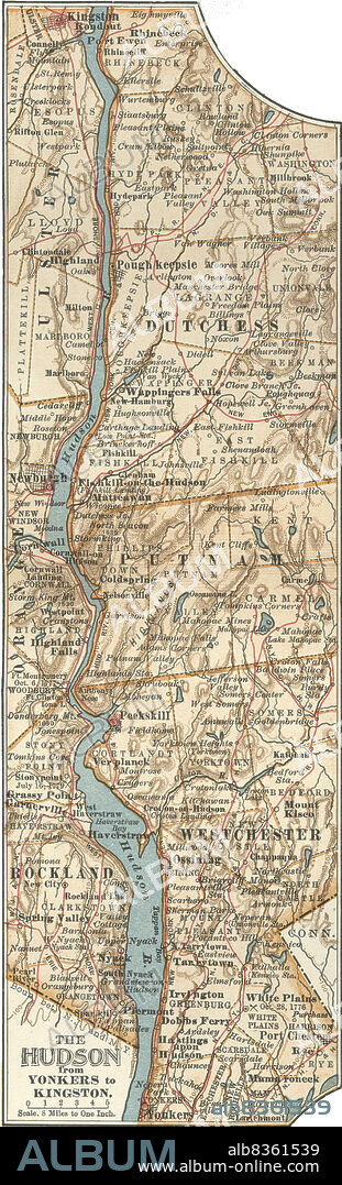 Map of the Hudson River, New York.