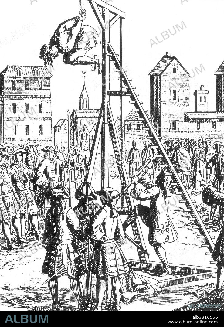 The strappado is a form of torture wherein the victim has his or her arms tied behind their back; a large rope is then tied to the wrists and passed over a pulley, beam, or a hook on the roof. The torturer pulls on this rope until the victim is hanging from the arms. Since the hands are tied behind the victim's back, this will cause a very intense pain and possible dislocation of the arms. The full weight of the subject's body is then supported by the extended and internally rotated shoulder sockets. While the technique shows no external injuries, it can cause long-term nerve, ligament, or tendon damage. The technique typically causes brachial plexus injury, leading to paralysis or loss of sensation in the arms. Weights may be added to the body to intensify the effect and increase the pain. This kind of torture would generally not last more than an hour, without rest, as it would likely result in death. Other names for strappado include; reverse hanging, Palestinian hanging and il tormento della corda. Historically, it was used by the medieval Inquisition and many governments.