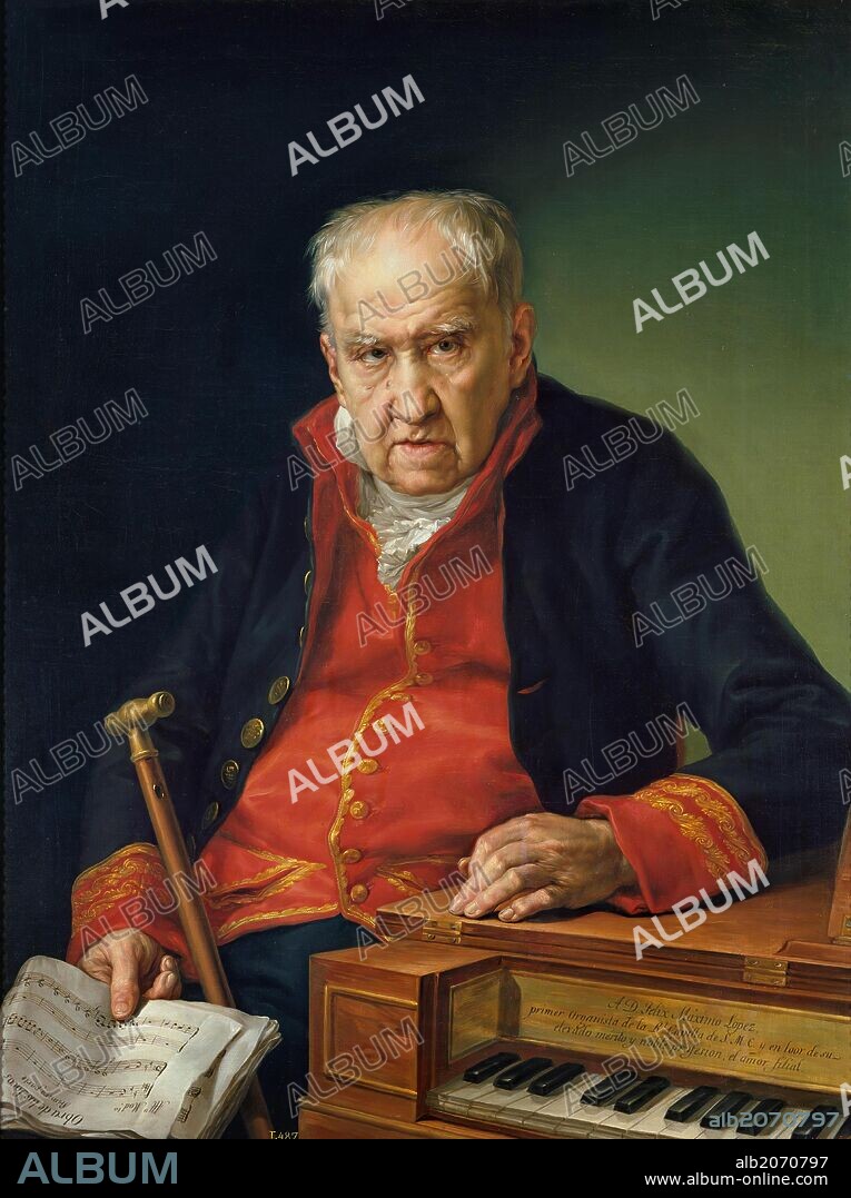 VICENTE LOPEZ Y PORTAñA. Vicente López Portaña / 'Félix Antonio Máximo López, primer organista de la Real Capilla', 1820, Escuela Española, Óleo sobre Lienzo, 101 cm x 75 cm, P04405.