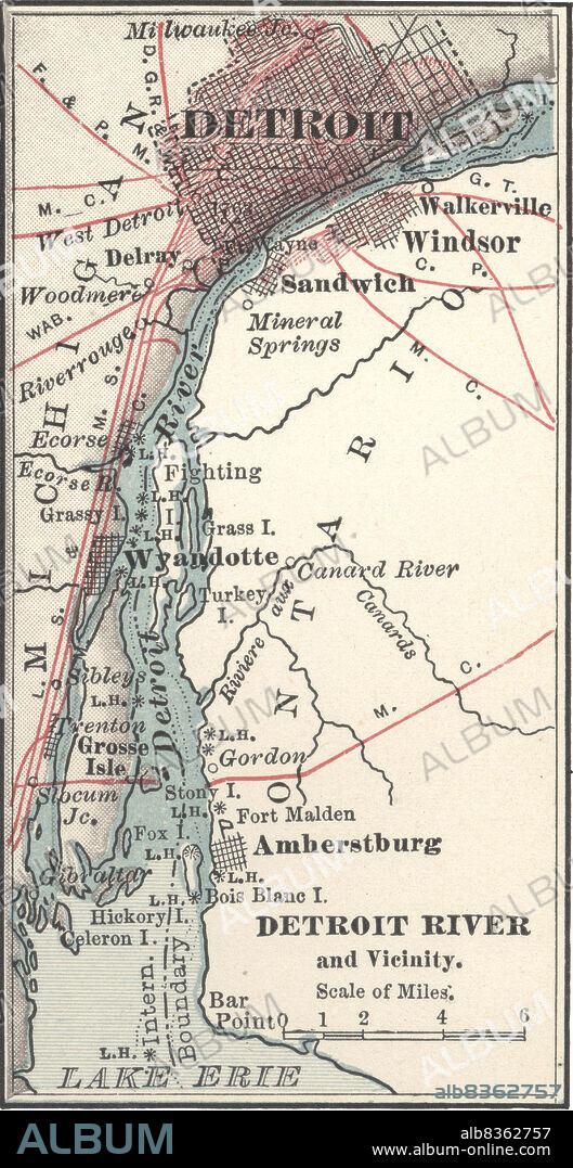 Map of Detroit River.