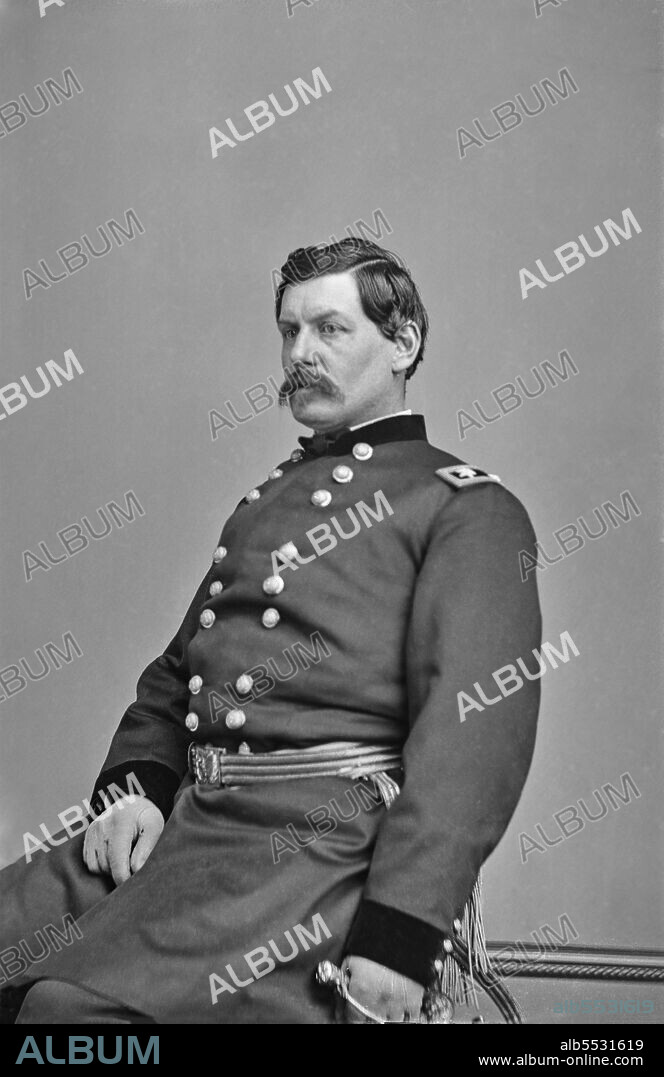 George Brinton McClellan (1826-1885), American Civil War Union General, three-quarter length seated portrait in Military Uniform, Mathew Brady Studio, 1860's.