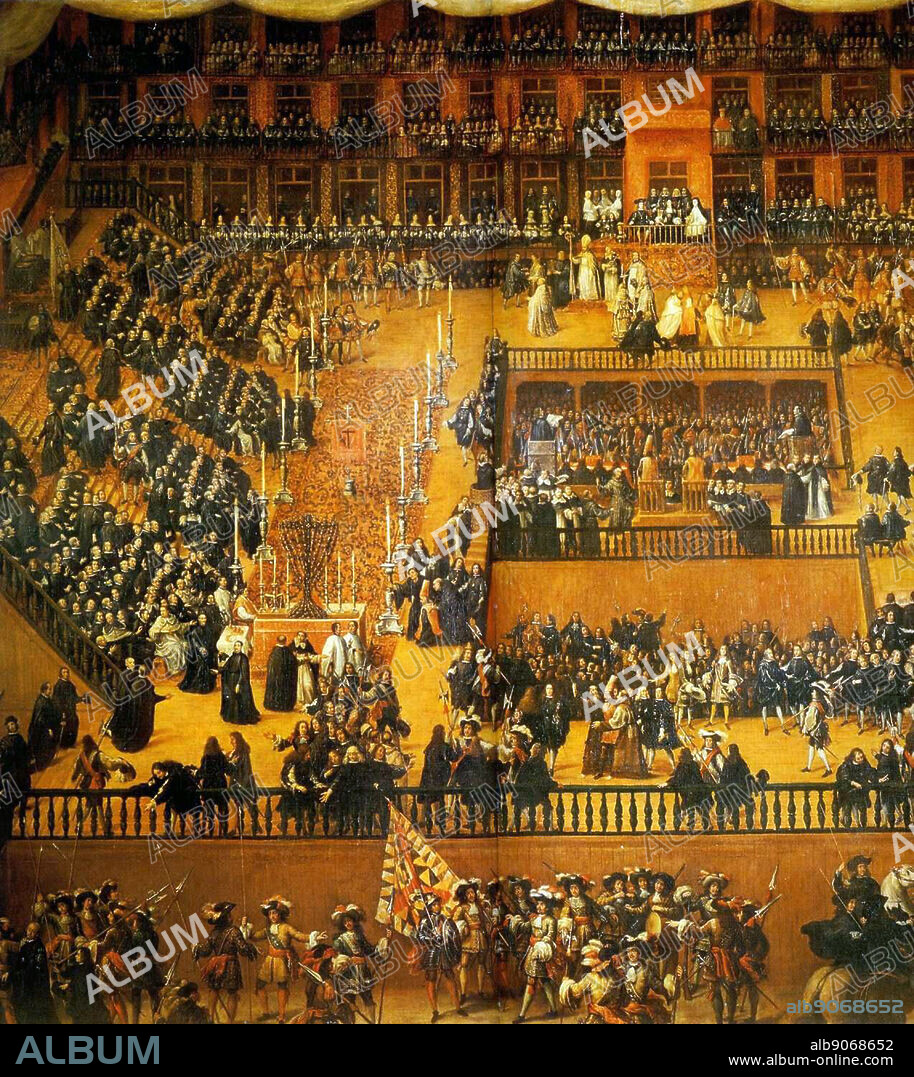 Auto de Fe, painted by Francisco Ricci in 1683. A scene in the Plaza Mayor, Madrid, 30 June, 1680, during the Spanish Inquisition.