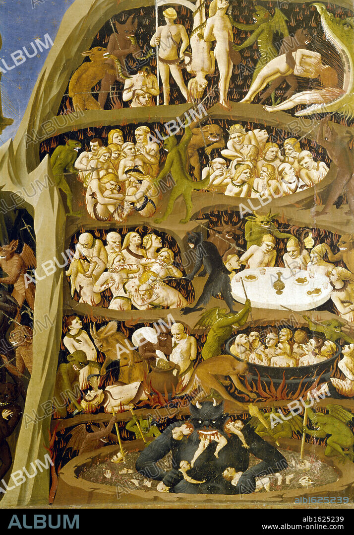 Italy, Florence, Museo di San Marco, The Last Judgment by Fra Angelico, tempera on panel, (1395 -1455), detail.