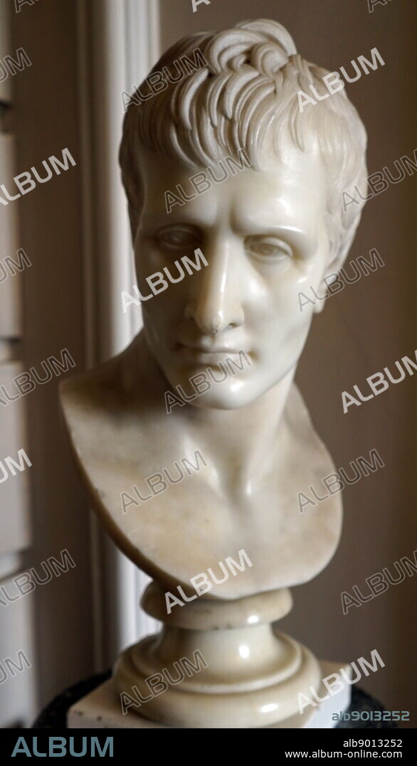 Bust of Napoléon Bonaparte (1769-1821) a French military and political leader during the French Revolution and Revolutionary Wars by Antonio Canova (1757-1822) an Italian neoclassical sculptor. Dated 19th Century.