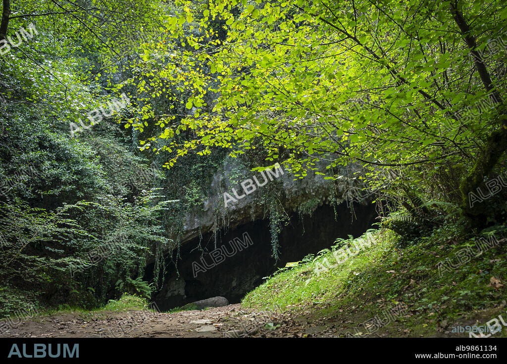 Paleolithic Park of the Cueva del Valle, Rasines, Cantabria, Spain.
