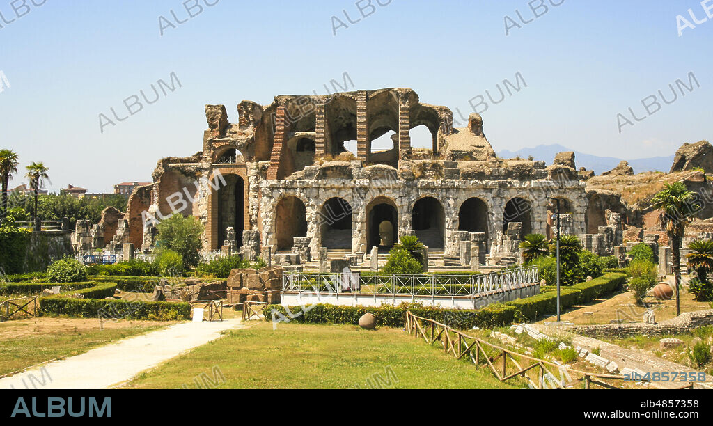 Santa Maria Capua a Vetere, Province of Caserta, Campania, Italy, Europe. The Campanian amphitheatre (Anfiteatro Campano) of Santa Maria Capua Vetere, the anciet Capua, is the second largest of such monuments in ancient Italy after the Colosseum. It was built between the end of the first and the beginning of the second century AD.