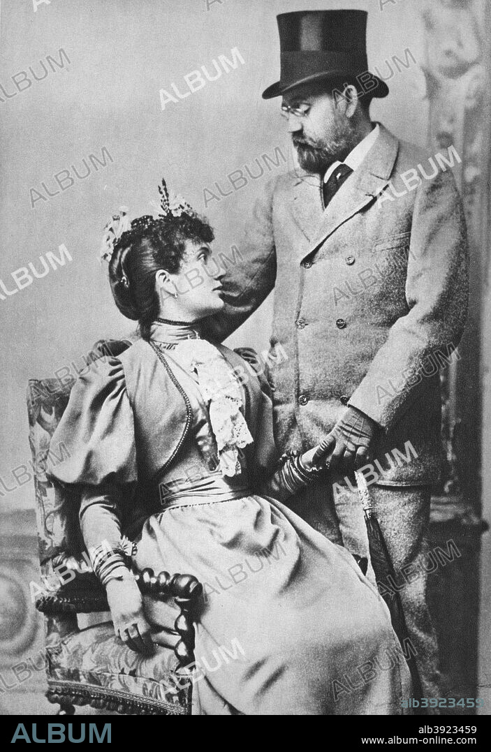 'Emile Zola and Jeanne Rozerat', c1890, (1939). Emile Zola (1840-1902), French novellist with his wife Eleonore-Alexandrine Meley. From Verve - Nos. 5-6, July-October 1939. [Verve, France, 1939].