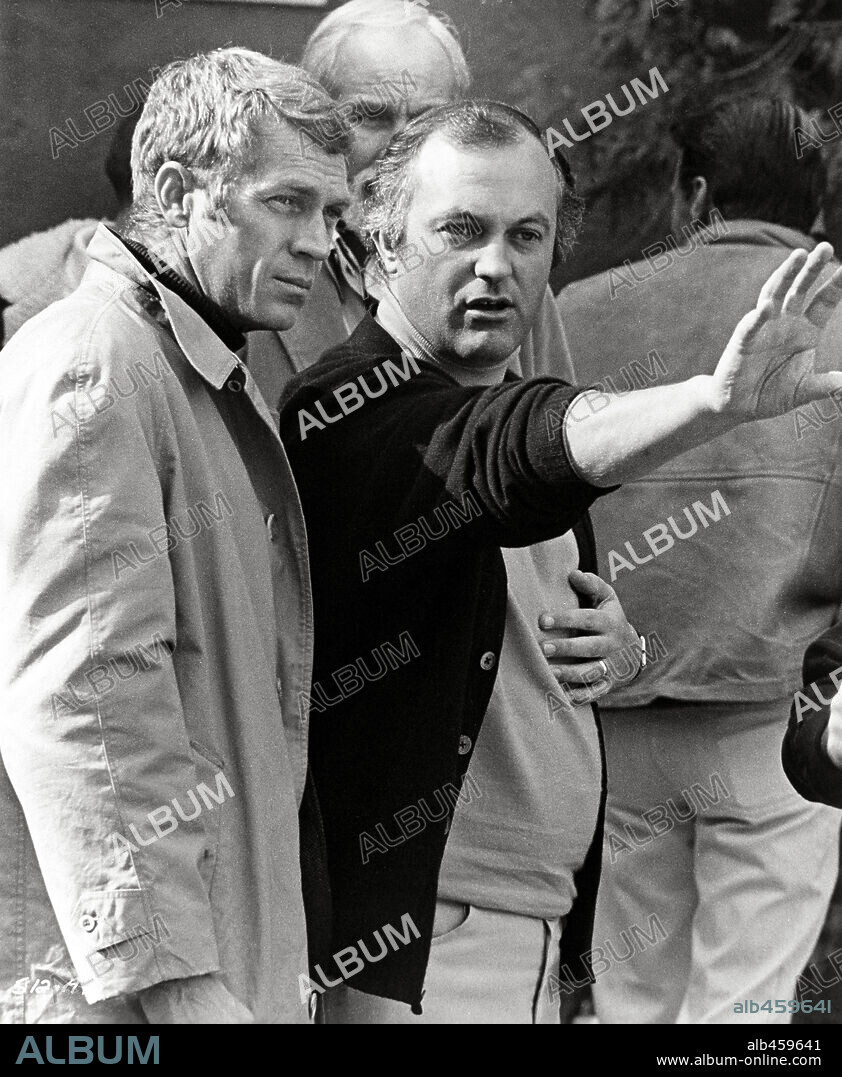 PETER YATES and STEVE MCQUEEN in BULLITT, 1968, directed by PETER YATES. Copyright WARNER BROTHERS.