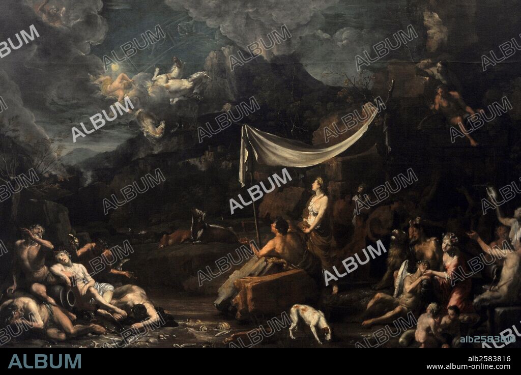 ARTE BARROCO. ALEMANIA. JOHANN HEISS (1640-1704). Pintor barroco alemán. "EL CASO DE FAETON", 1678. Galería Nacional de Praga (Sternberg Palace). República Checa.