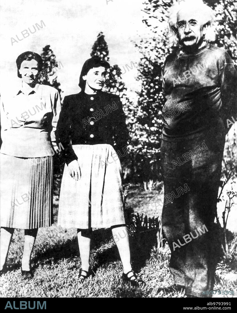 Albert einstein, daughter margot and helen dukas, 1947.