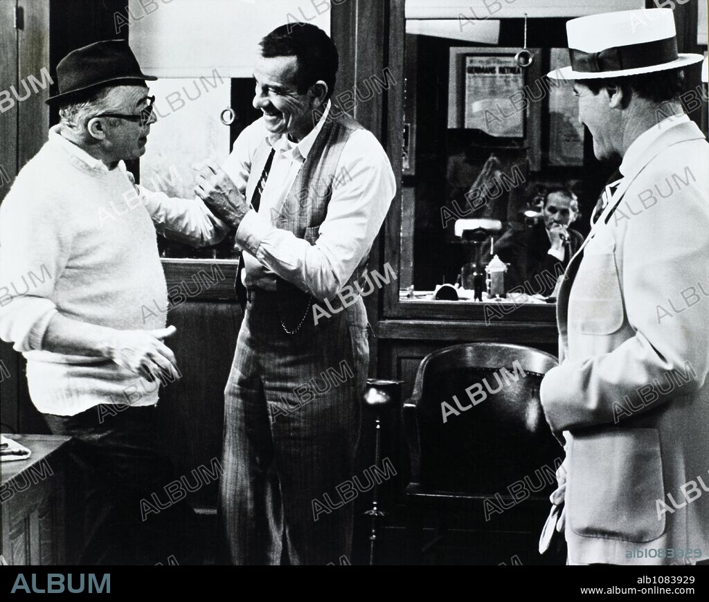 BILLY WILDER, JACK LEMMON y WALTER MATTHAU en PRIMERA PLANA, 1974 (THE FRONT PAGE), dirigida por BILLY WILDER. Copyright UNIVERSAL PICTURES.