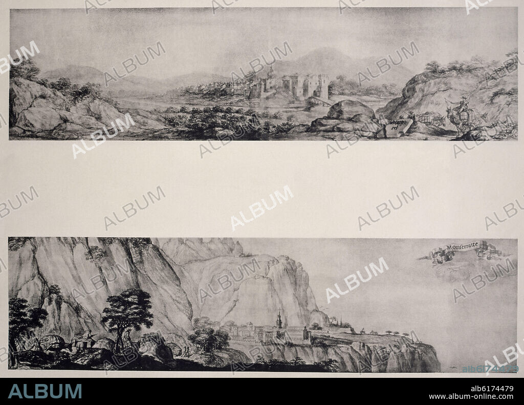 GRABADOS-PANORAMICA DE"MARTORELL" Y "MONTSERRAT".