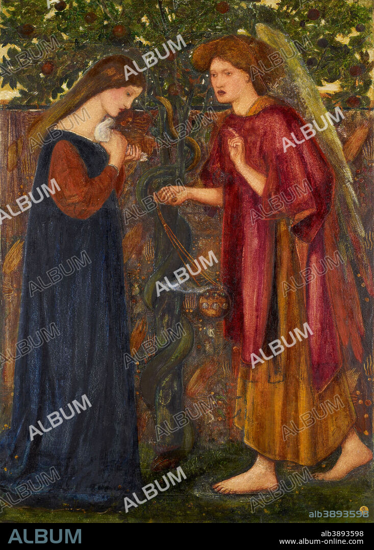 EDWARD BURNE-JONES. The Annunciation. Date/Period: 1857/1861. Painting. Watercolour and bodycolour with gum arabic on two sheets of paper. Width: 374 mm. Height: 524 mm.