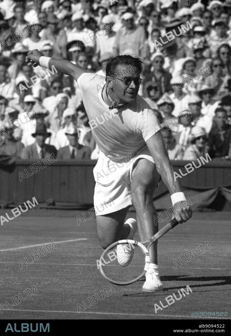 Jaroslav Drobny an outstanding hard court player. His prime success was at Wimbledon 1954. He was born in Prague, Czechoslovakia, but became an Egyptian citizen from 1949 to 1954 and then moved to Great Britain, where he died in 2001.The Encyclopedia of Tennis page 46.