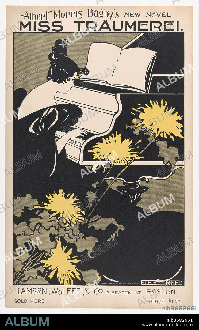 MISS TRÄUMEREI. Artist: Ethel Reed (American, 1874-after 1900). Dimensions: Sheet: 21 15/16 × 13 9/16 in. (55.8 × 34.5 cm)
Image: 18 3/8 x 12 3/8 in. (46.7 x 31.4 cm). Publisher: Lamson Wolffe & Co.. Date: 1895.