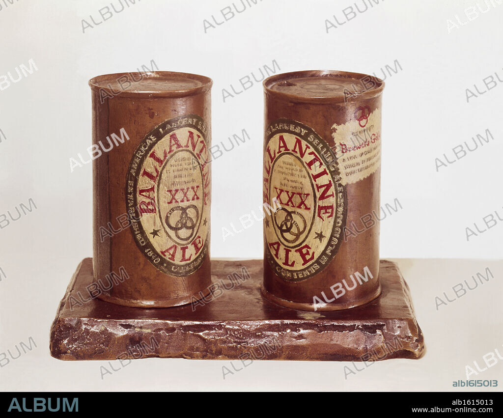 Ballantine ale cans by Jasper Johns, born 1930.