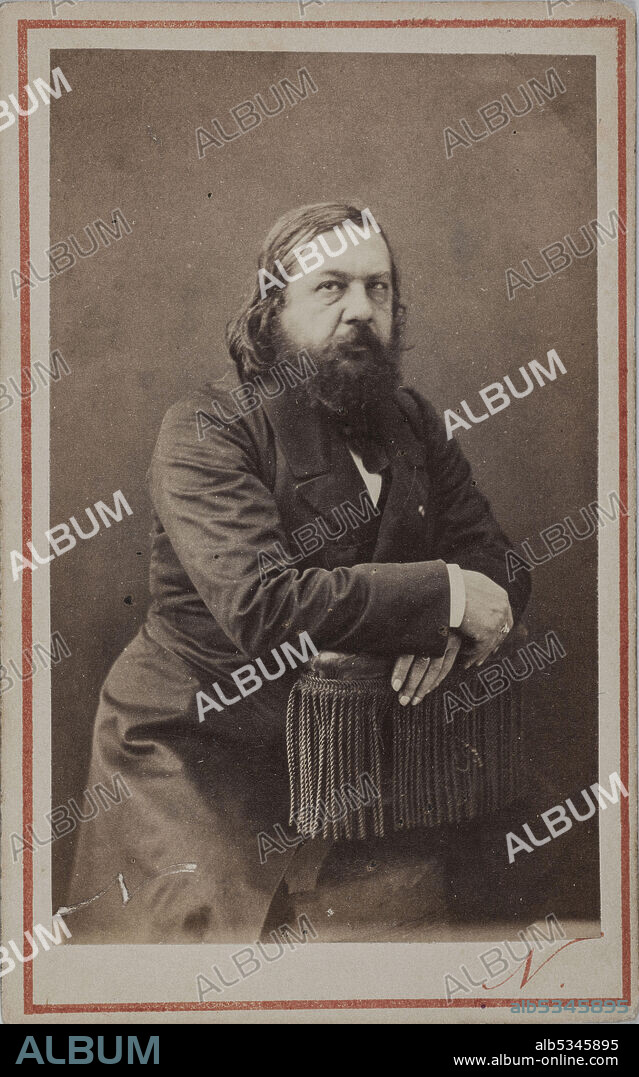 PHOTO STUDIO NADAR. Portrait of the poet Théophile Gautier (1811-1872).