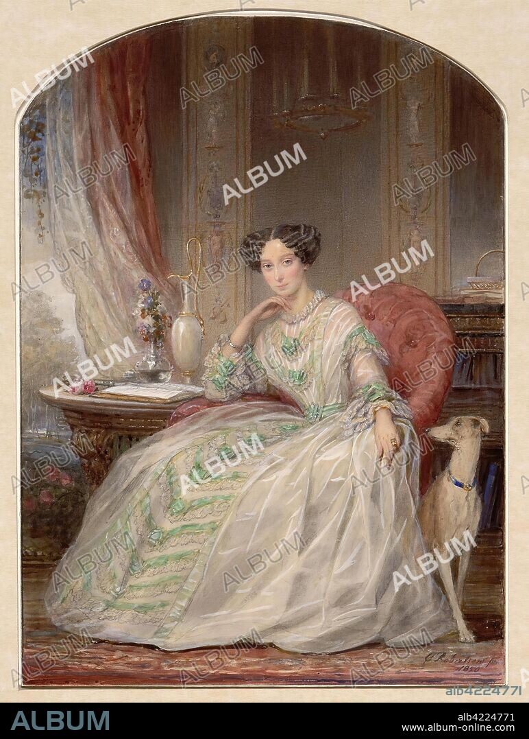 CHRISTINA ROBERTSON. 'Portrait of Grand Duchess Maria Alexandrovna'. Great Britain, 1850. Dimensions: 34,2x24,6 cm.