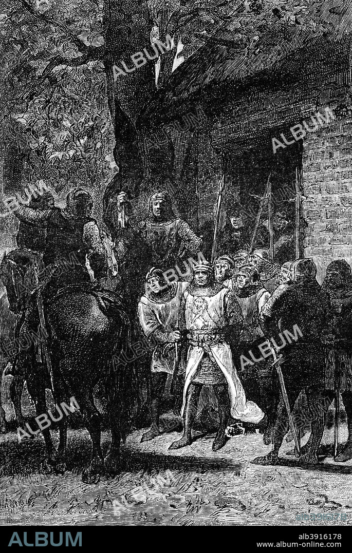 'The Capture of Richard the Lion', 1192, (1909). Richard I of England was made prisoner by Leopold, Duke of Austria in 1192 while on his way back from the Third Crusade. Engraving taken from  Harmsworth, History of the World, published in London, 1909.