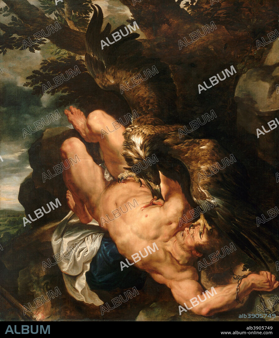 PETER PAUL RUBENS. Prometheus Bound. Date/Period: Begun ca. 1611-12, completed by 1618. Painting. Oil on canvas Oil on canvas. Height: 2,427.73 mm (95.57 in); Width: 2,097.02 mm (82.55 in).