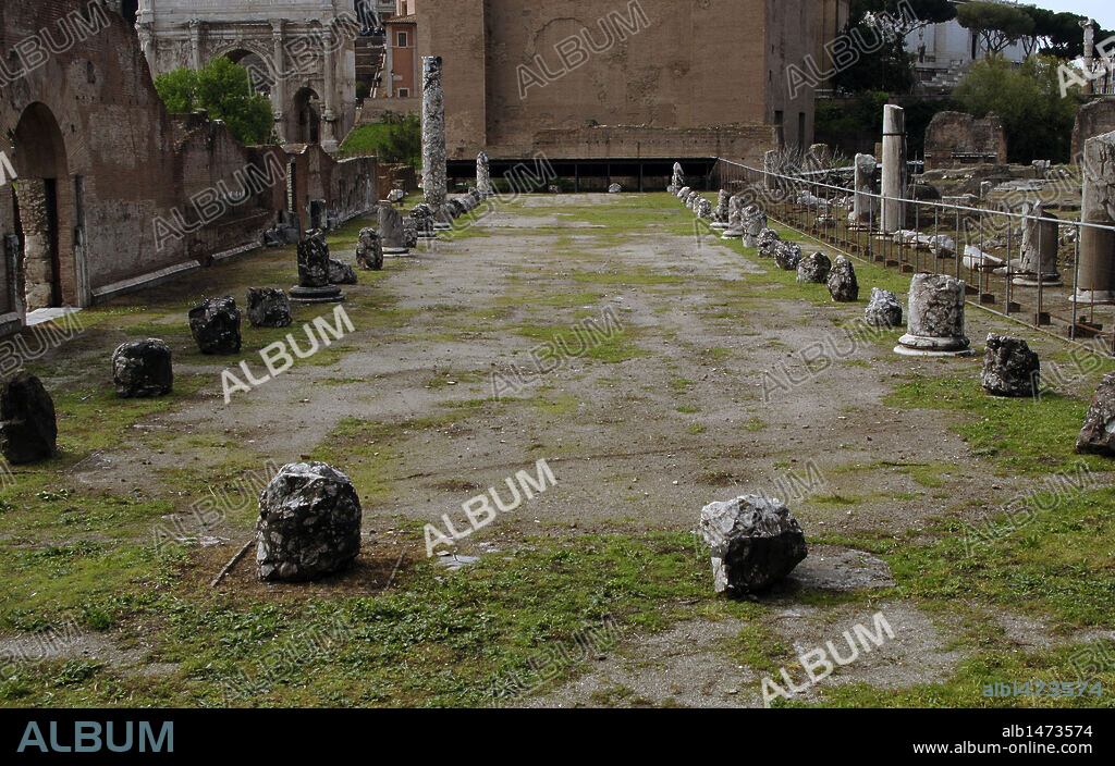 Italy. Rome. Basilica Aemilia. Built in the 2nd century BC by the censors M. Fulvio Nobilior and Marcus Aemilius Lepidus. Rebuilt later. Roman Forum.