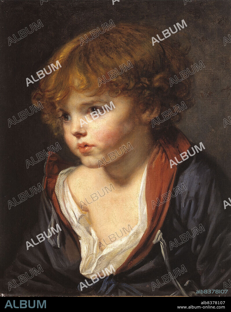 JEAN-BAPTISTE GREUZE. Petit Garçon blond à la chemise ouverte, c1760.