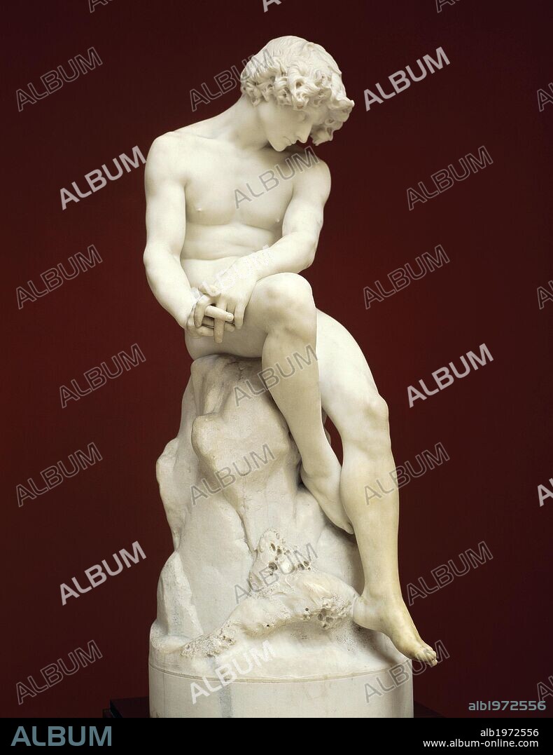 The exile, 1872, by Antonio Soares dos Reis (1847-1889), marble sculpture.