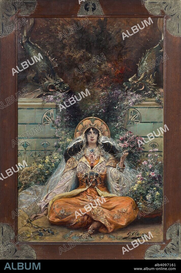 GEORGES CLAIRIN. Portrait of the actress Sarah Bernhardt (1844-1923).