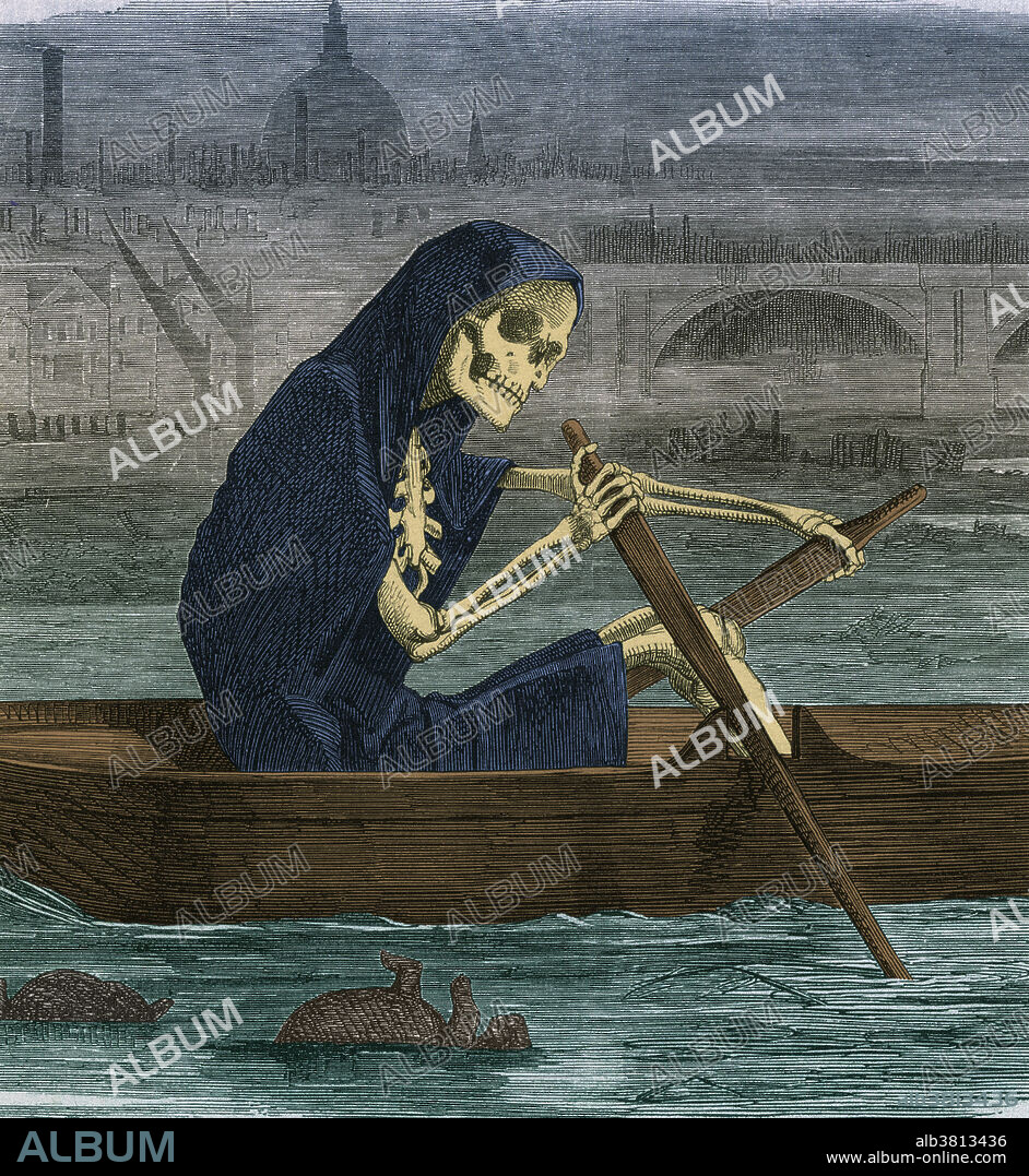 Punch Cartoon from 1858, during the Great Stink in London, depicting the Thames as the River Styx. In the summer of 1858 all the sewage and waste of a population numbering roughly 2 million people spilled into the river directly from the city drains or from urban tributaries and, in the heat and drought of that summer, it formed a slow-moving brown sludge that gave off a choking stench. The smell of raw sewage and rotting waste grew so intense that Parliament had to close and for authorities, who had decided that cholera was a stink-borne disease, the time had come to do something.