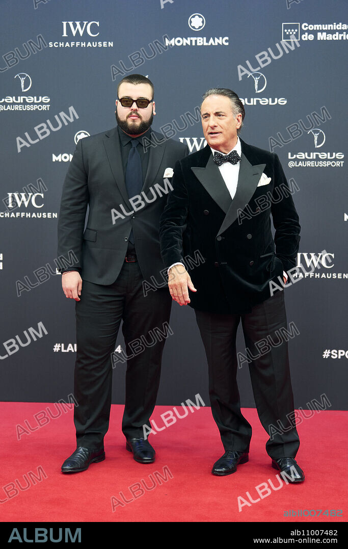 Andy Garcia, Andres Garcia-Lorido attends Laureus World Sports Awards Madrid 2024 - Red Carpet at Palacio de Cibeles on April 22, 2024 in Madrid, Spain.
