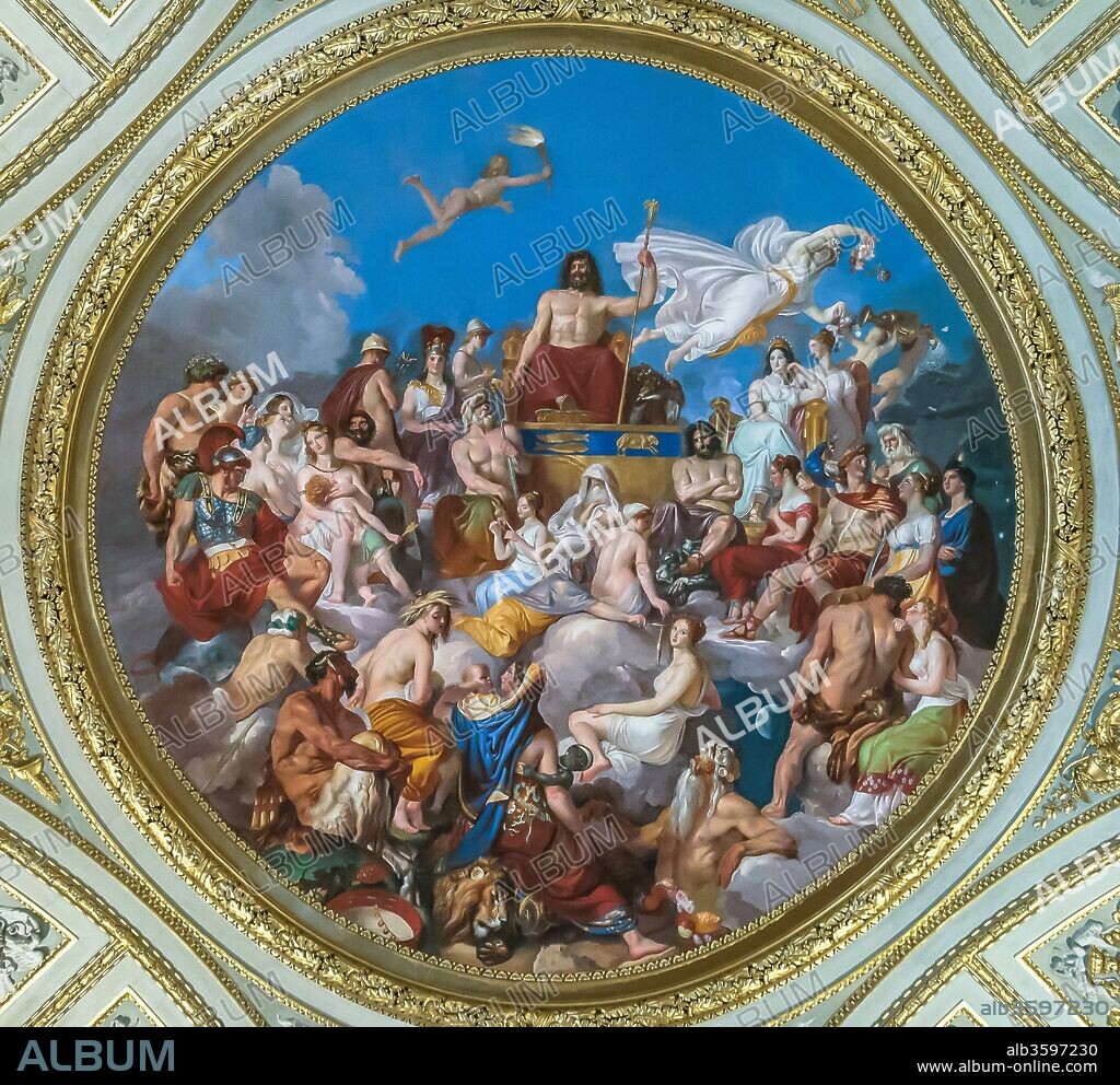 LUIGI SABATELLI. The Olympus. Ceiling tondo in the Sala dell'Iliade in the Palazzo Pitti.