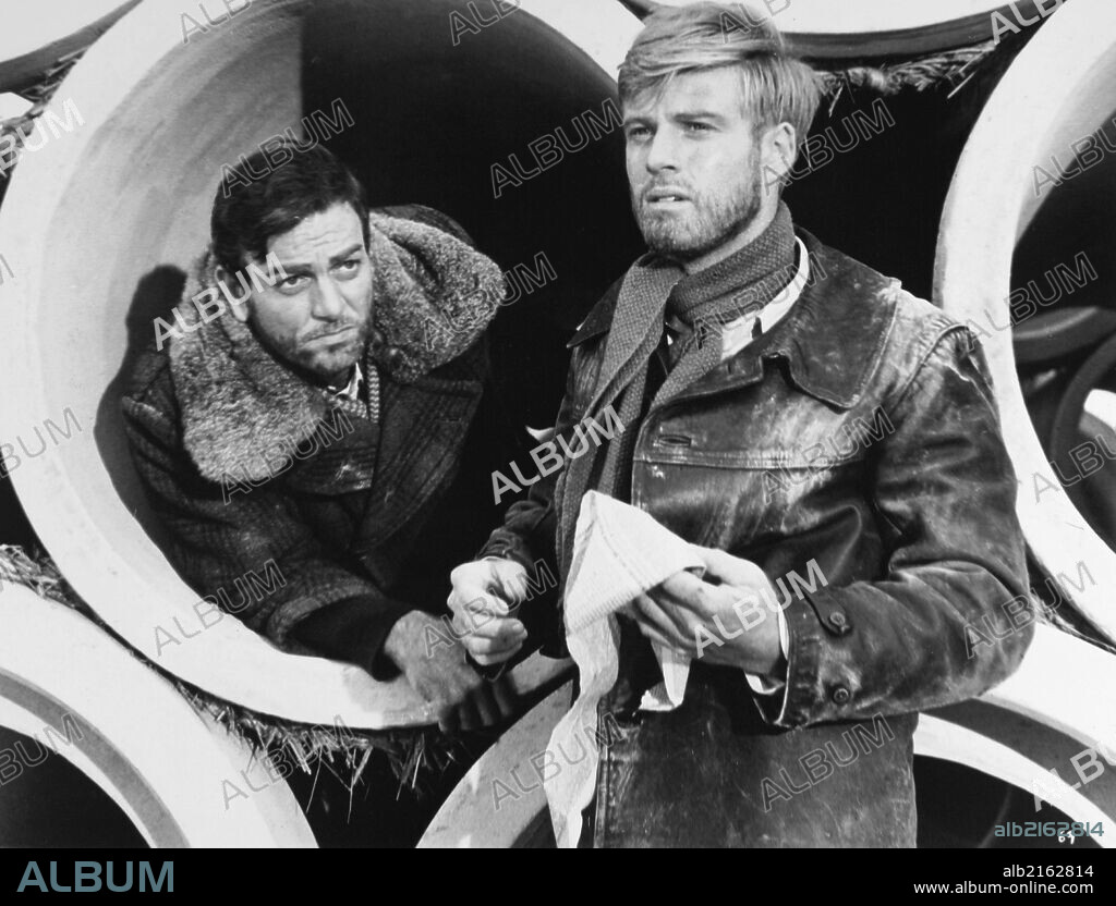 MIKE CONNORS and ROBERT REDFORD in SITUATION HOPELESS... BUT NOT SERIOUS, 1965, directed by GOTTFRIED REINHARDT. Copyright PARAMOUNT PICTURES.